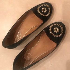Jack Rogers black suede flats